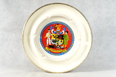 Schweppes Soda Vintage Schweppeshire Coat Of Arms Crest 8.5'' Ashtray ST-2