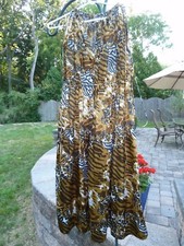 Women's Summer Dress .. 'Small"....Brown background...Made in India