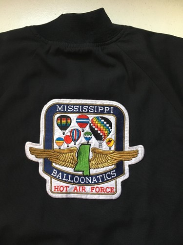 CHAQUETA A PRESIÓN VINTAGE AÑOS 80 MISSISSIPPI BALLOONATICS HOT AIR BALLOON FORCE HECHA EN EE. UU. XL - Imagen 8 de 12
