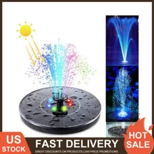 Solar Powered Fountain Water Pump Night Floating Pool Bird Bath Kit with 6 LED