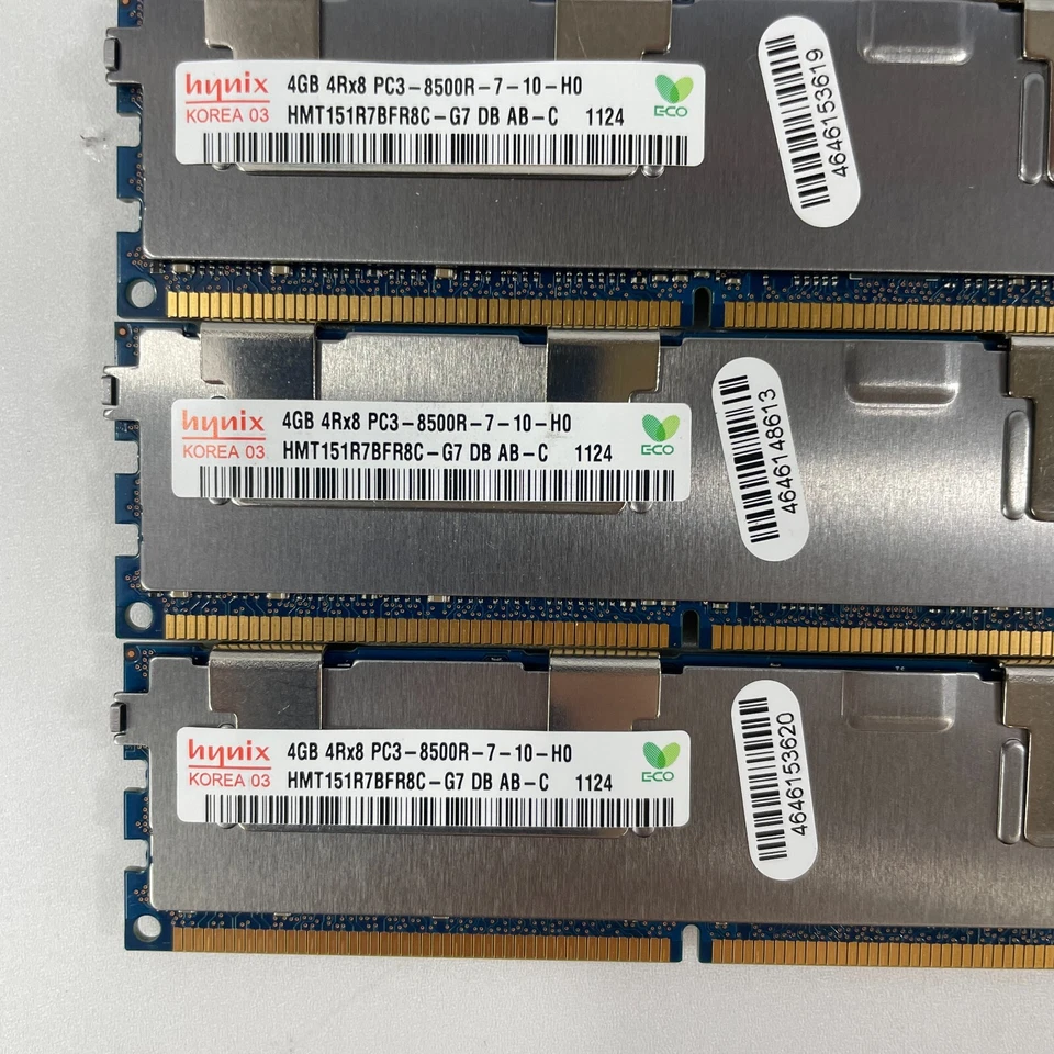Hynix 16GB (4X4GB) 4RX8 PC3-8500R DDR3 HMT151R7BFR8C-G7 ECC Server RAM Memory - Image 2 of 3