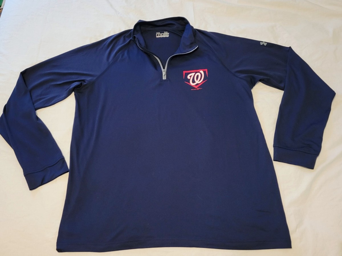 TEAM ISSUED Washington Nationals MLB MiLB Under Armour 1/4 zip shirt navy XL