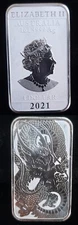 2021 Australia $1 Coin DRAGON 1 Troy oz .9999 Fine Silver Bar Perth Mint 24240