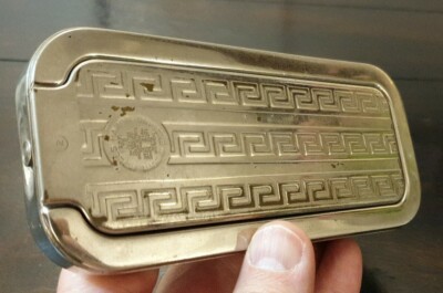 Vintage ROLLEN RASIERMESSER Stahl Art Deco verziert Box gebrochen Wetzstein Kostenloser Versand