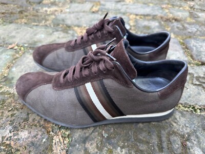  Gucci (117711) Brown GG Canvas And Suede Web Low Top Sneakers U.K-8.5/U.S-9.5