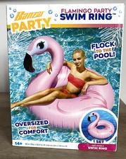 New!! Adult Flamingo Party swim Ring inflatable 49 in Dia x 42.5 in H