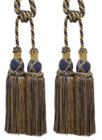 DÉCopro Quasten-Raffhalter Doppelt, Farbe# 1152 - Nautical Gold [Set Aus 2]