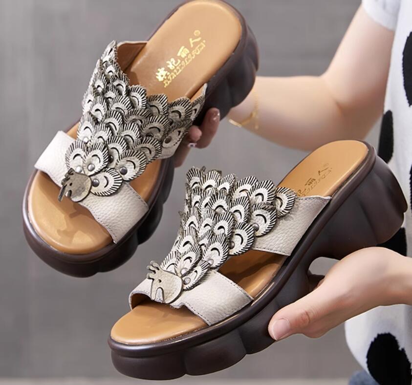 SAOLA Nuove scarpe slip comode da donna con suola spessa punta aperta punta aperta slingback