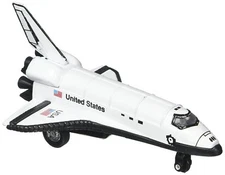 5" USA White Space Shuttle Diecast Model Toy w/ Pull Action United States NASA