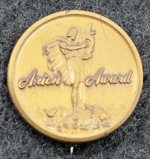 VINTAGE ARION MUSIC AWARD PIN ¾" DIAMETER ANTIQUE ESTATE CLEANOUT