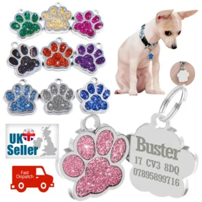 GUTE Dog Engraved Tag Personalised Cat ID Name Disc Tags Collar Phone for Lost Pet