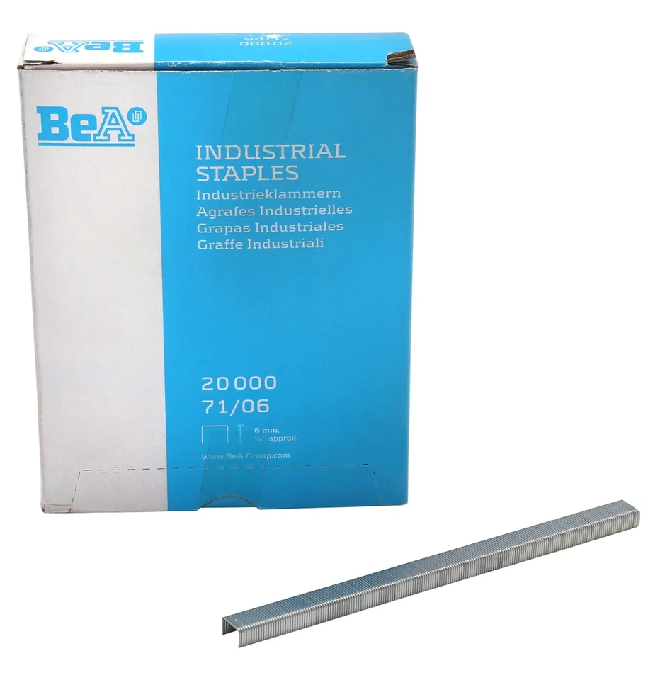 BeA 71/06 1/4" 71 Series Staples for 21671B & 21671B-ALM Stapler, 20,000 Per Box