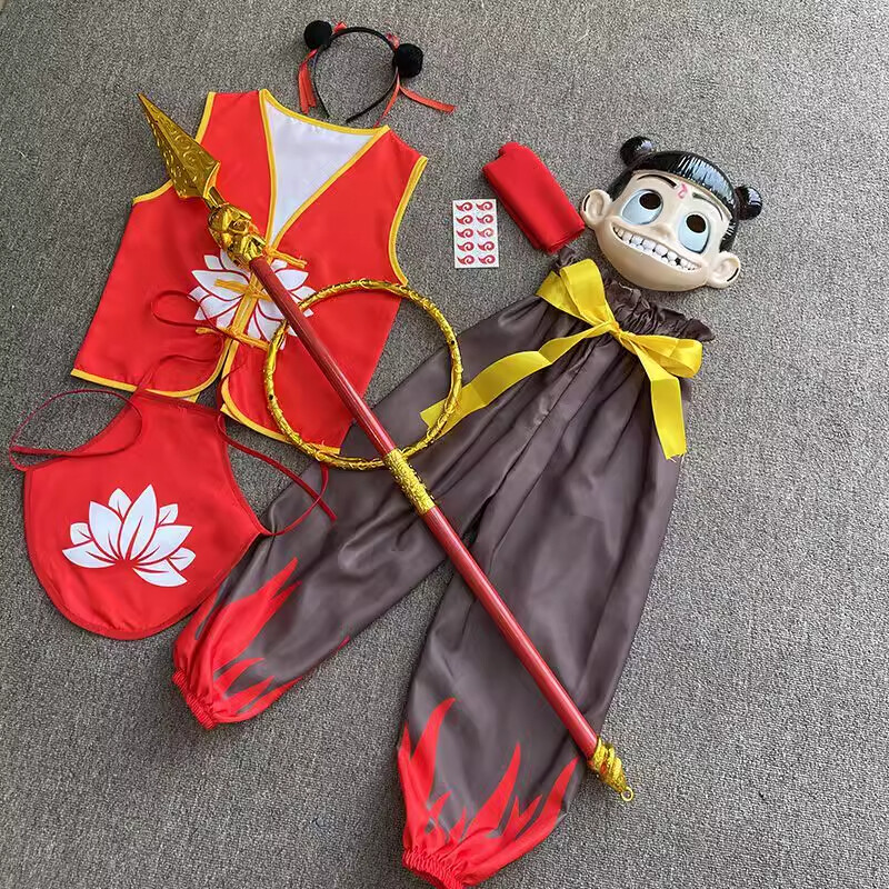 Kids Nezha Costume Cosplay Anime Ne Zha 2 Performance Suits
