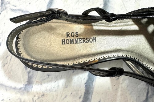 Ros Hommerson Women's 8.5M Charleston Slingback Shoes Patent Leather Square Toe - Picture 5 of 7