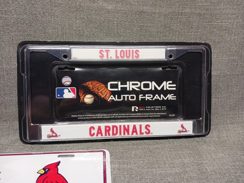 MLB St Louis Cardinals Chrome Metal License Frame And Embossed Tag Plate - Picture 4 of 8
