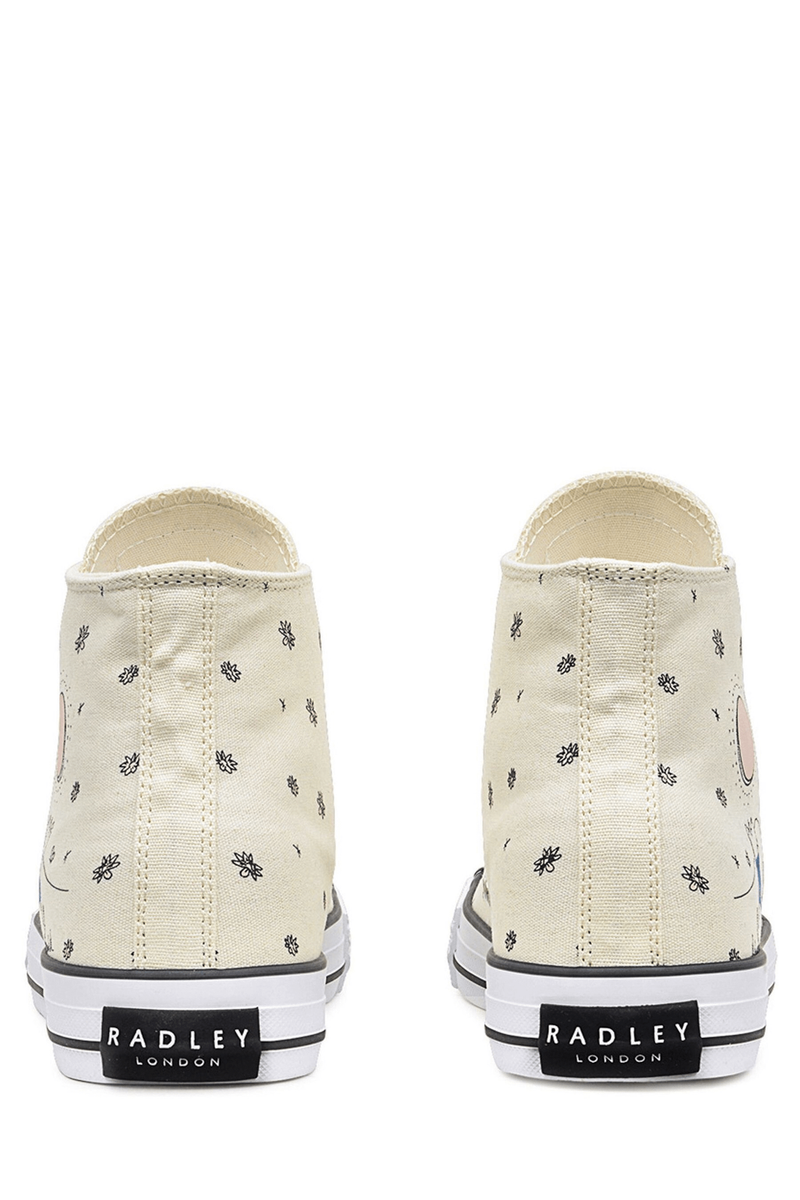 Radley High Top Floral Canvas Women Trainers in Natural Q5767287F