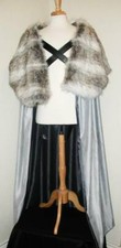 Unisex Gray Faux Fur Cloak - LARP Party Halloween Costume