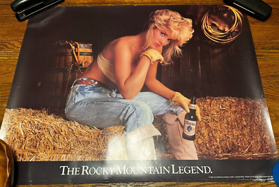 Vintage beer poster ROCKY MOUNTAIN LEGEND COORS BREWING 22X28