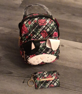 Betsey Johnson Black & White Plaid Floral Dog Kitsch  display picture 1