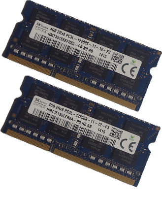 Hynix Notebook RAM 2x 4GB = 8GB 2Rx8 PC3L-12800S So-Dimm DDR3L 1,35V DDR3