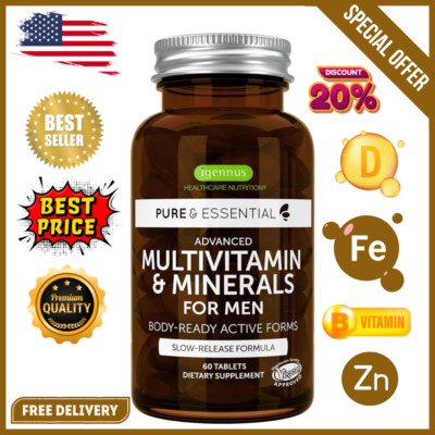 Men's Multivitamin, Methylated B-Vitamins, Clean Label & Vegan, High Strength Fo