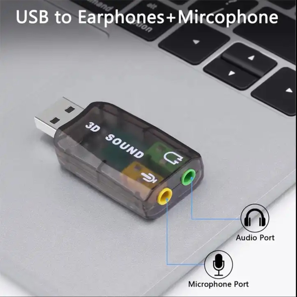 Usb Port Jack Microphone Laptop USB Port TO Mini Jack Adapter For