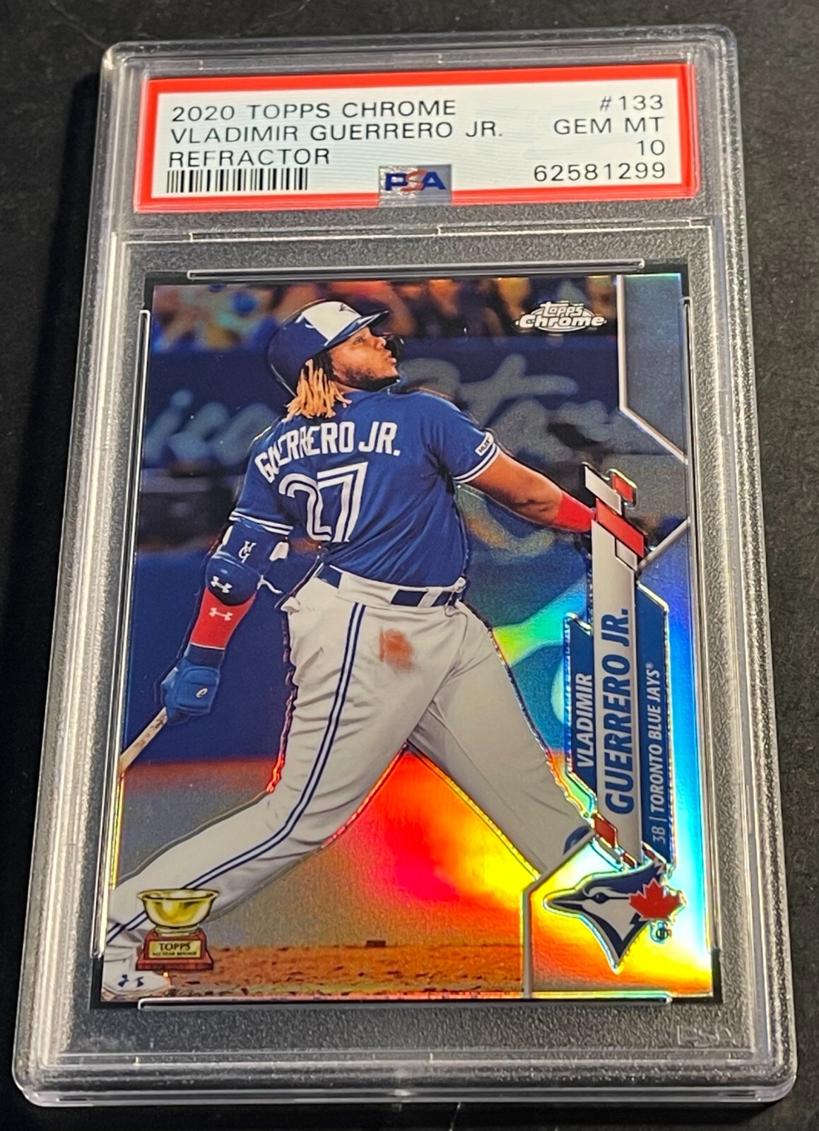 2020 VLADIMIR GUERRERO JR. TOPPS CHROME ROOKIE REFRACTOR #133  PSA 10 JAYS