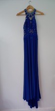 Blush Proms Dress Size US 0 Blue Long Sleeveless Dress Lace VGC