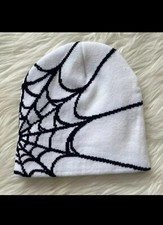 Y2K Beanie Spider Web Knit Beanie Hat Skullies Beanie Spider Web Beanie New