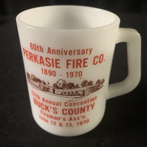 Vintage Federal Milk Glass Heat Proof. 1970 Coffee Mug. Perkasie 57th Convention