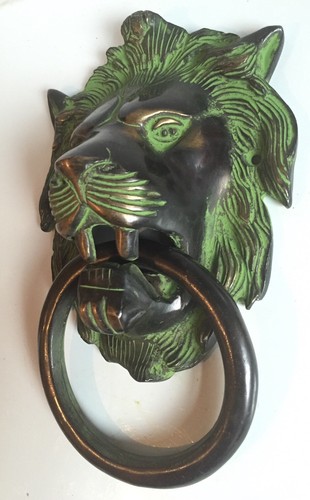 Antique Vintage Large Lion Door Knocker Victorian Towel Hanger 15.3 x 9.7 cms - Imagen 3 de 7
