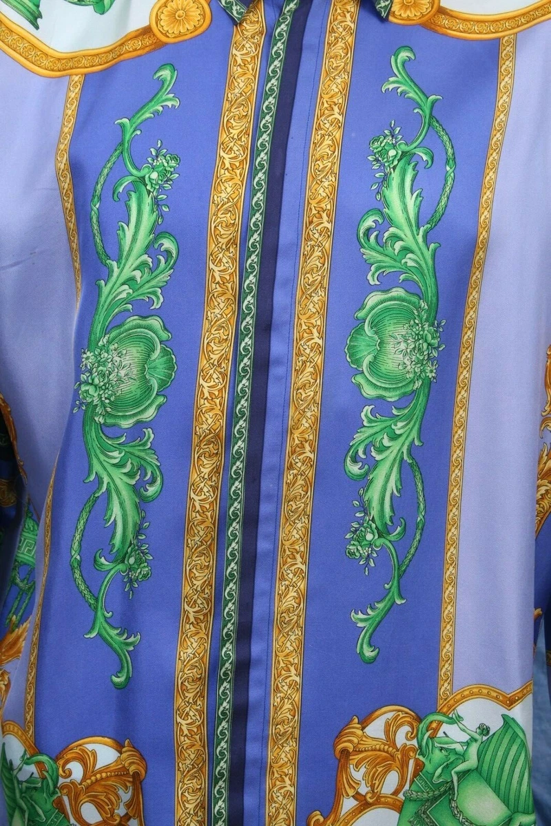 Authentic GIANNI VERSACE vintage silk shirt print size IT 48 from the 1990's