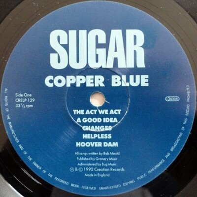 SUGAR Copper Blue LP w Lyrics Inner UK 1992 Creation NM | eBay