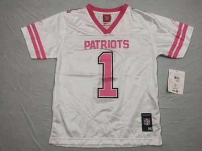 pink and white patriots jersey