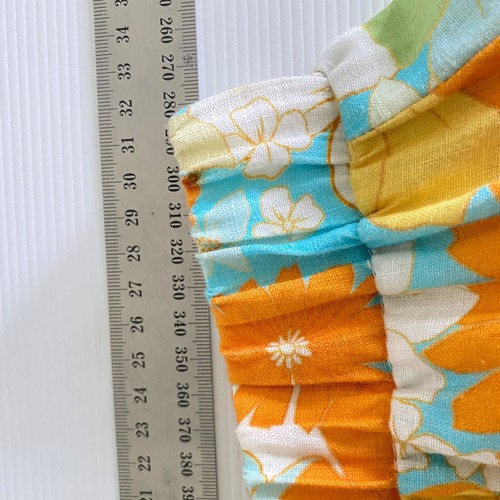 AERE Womens Maxi Skirt Size 8 Floral Orange Blue Linen Tiered Boho Ric Rac Trim - Picture 13 of 15