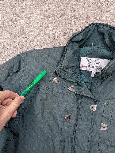 Triple Fat Goose Jacket Mens S Small Green Goose Down Filled Vintage Parka - Picture 7 of 11