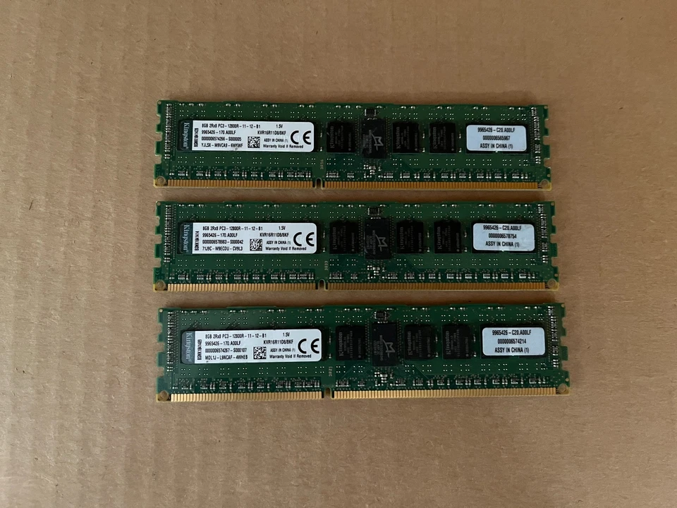 KINGSTON KVR16R11D8/8KF 8GB PC3-12800R DDR3-1600 RAM MEMORY I7-9(41) - Image 2 of 4