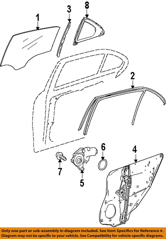 Rear Right Door Window Regulator OEM Mercedes Benz C300 2008 2014 - Image 3 of 4