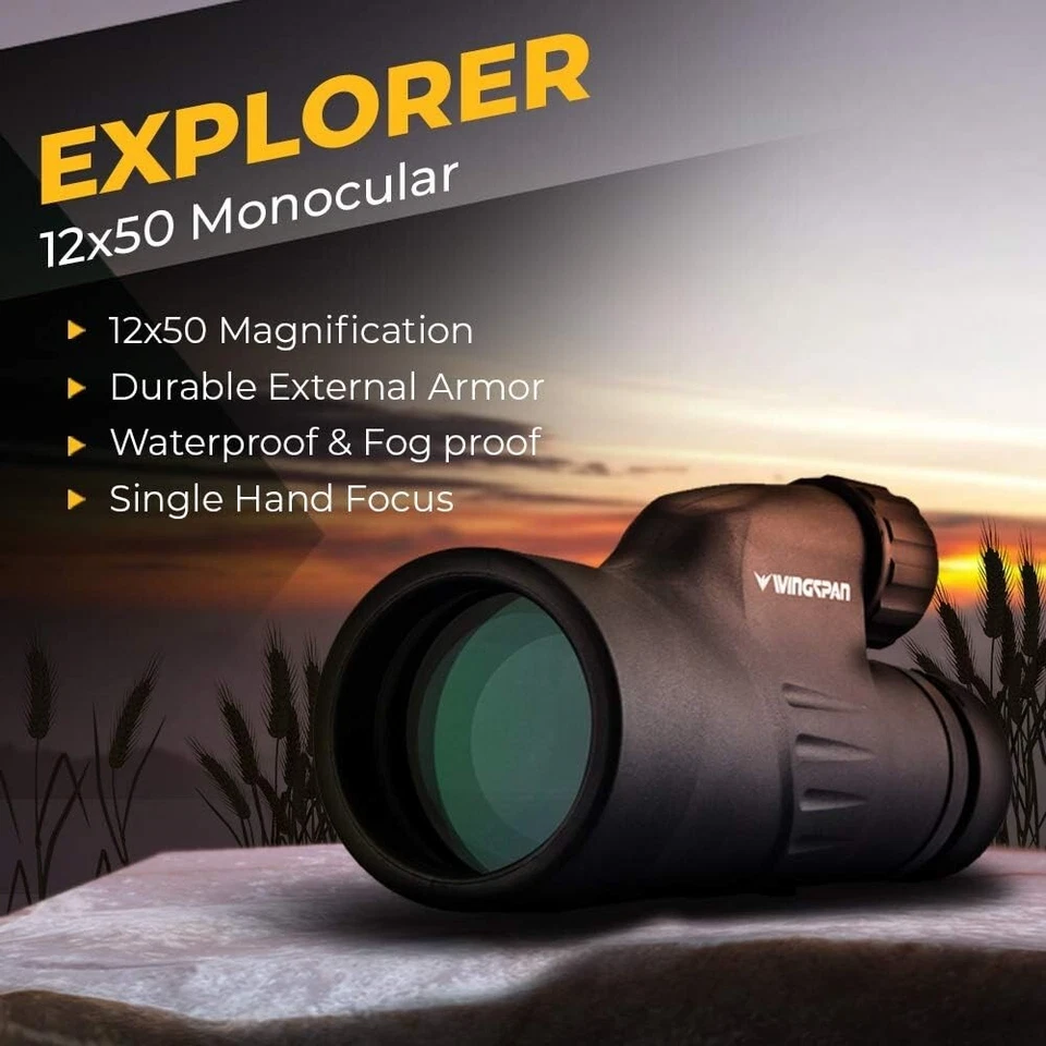 Clear Vision Explorer 12X50 Monocular - Waterproof & Fog Proof for All Seasons - Image 4 of 4