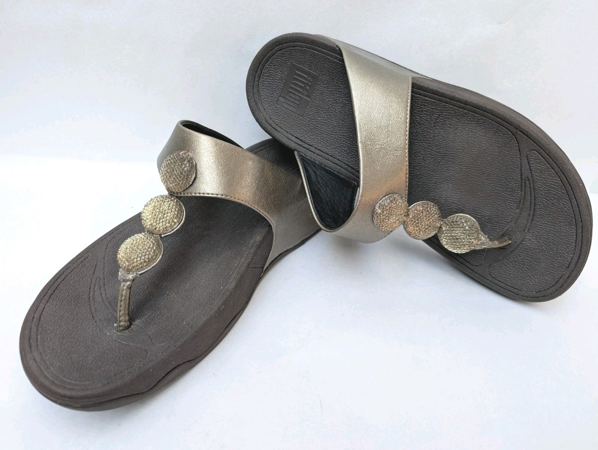 Fitflop Sandals Petra Sugar Jewel Embellished Toe Post Sz UK