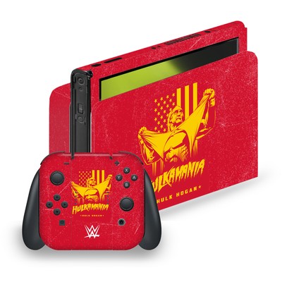 OFFIZIELLE WWE HULK HOGAN MATTE VINYL SKIN DECAL FOR NINTENDO SWITCH OLED BUNDLE