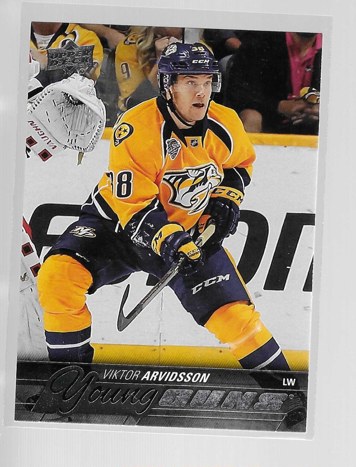 VIKTOR ARVIDSSON 2015-16 UPPER DECK YOUNG GUNS ROOKIE CARD #222
