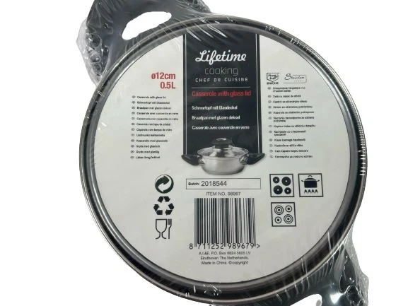 Casserole Pan with Glass Lid Home Cooking Camping Caravan Motorhome Hob - Image 2 of 4