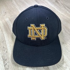 VTG Notre Dame Fighting Irish Fitted 7 1/2 Hat Legacy Blue Wool Cap Made In USA