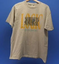 Logic No Pressure Album Promo T-Shirt Tan Size L Rap Hip Hop Merch