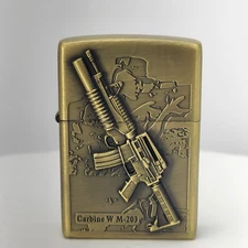 3D Carved Carbine w m 203 AR-15 Rifle Gun Weapon Lighter, Windproof