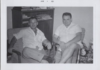 Just Two Guys, man with large tattoo on arm VINTAGE PHOTO ORIGINAL Tattooed