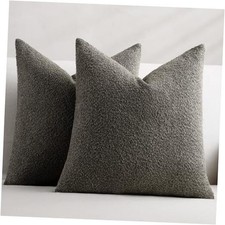 Throw Pillow Covers 20 x 20 Inch Set of 2, 20" x 20" Pack of 2 Dark Brown