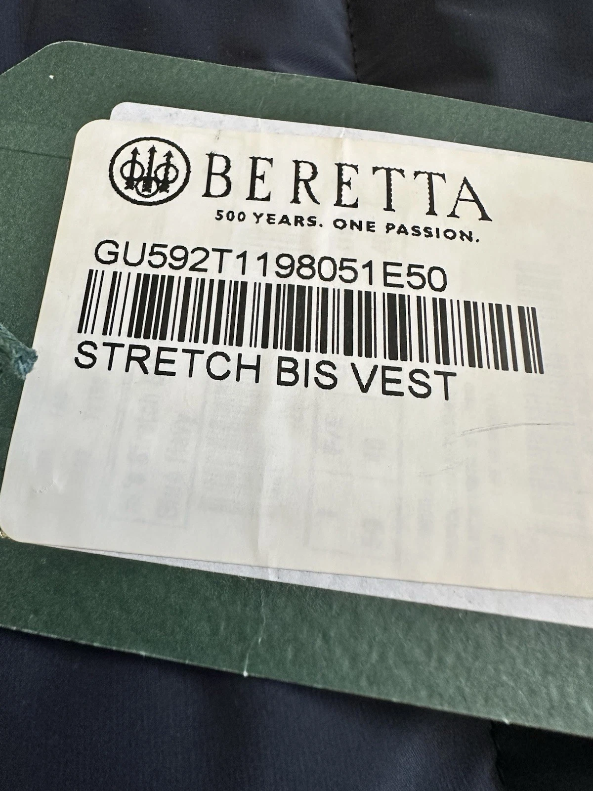 Beretta Men's Quilted Vest Thermore Ecodown Navy Full Zip Size 40 NEW with Tags image 7