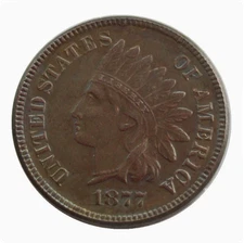 1877 Indian Head Cent Penny, Gorgeous RED, Superb